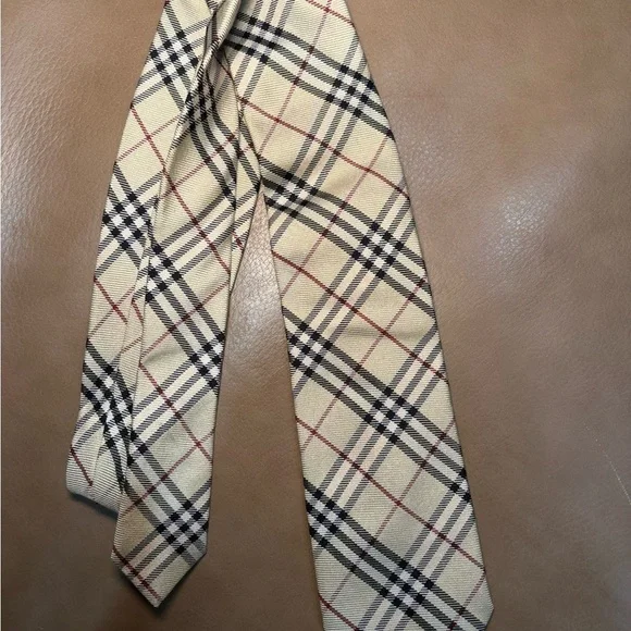 Burberry Beige and Black Checkered Tie - Picture 1 of 3